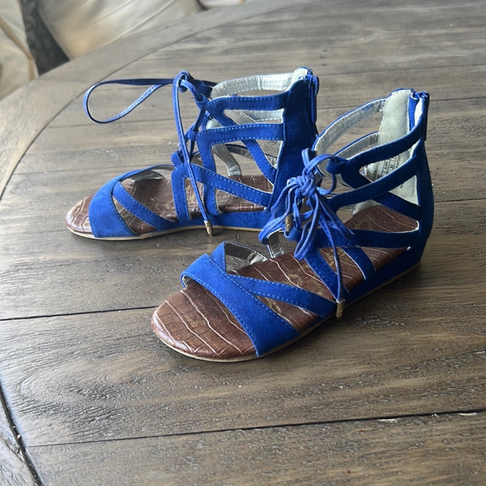 Sam Edelman Girls Blue Danica Gladiator Sandals Size 13